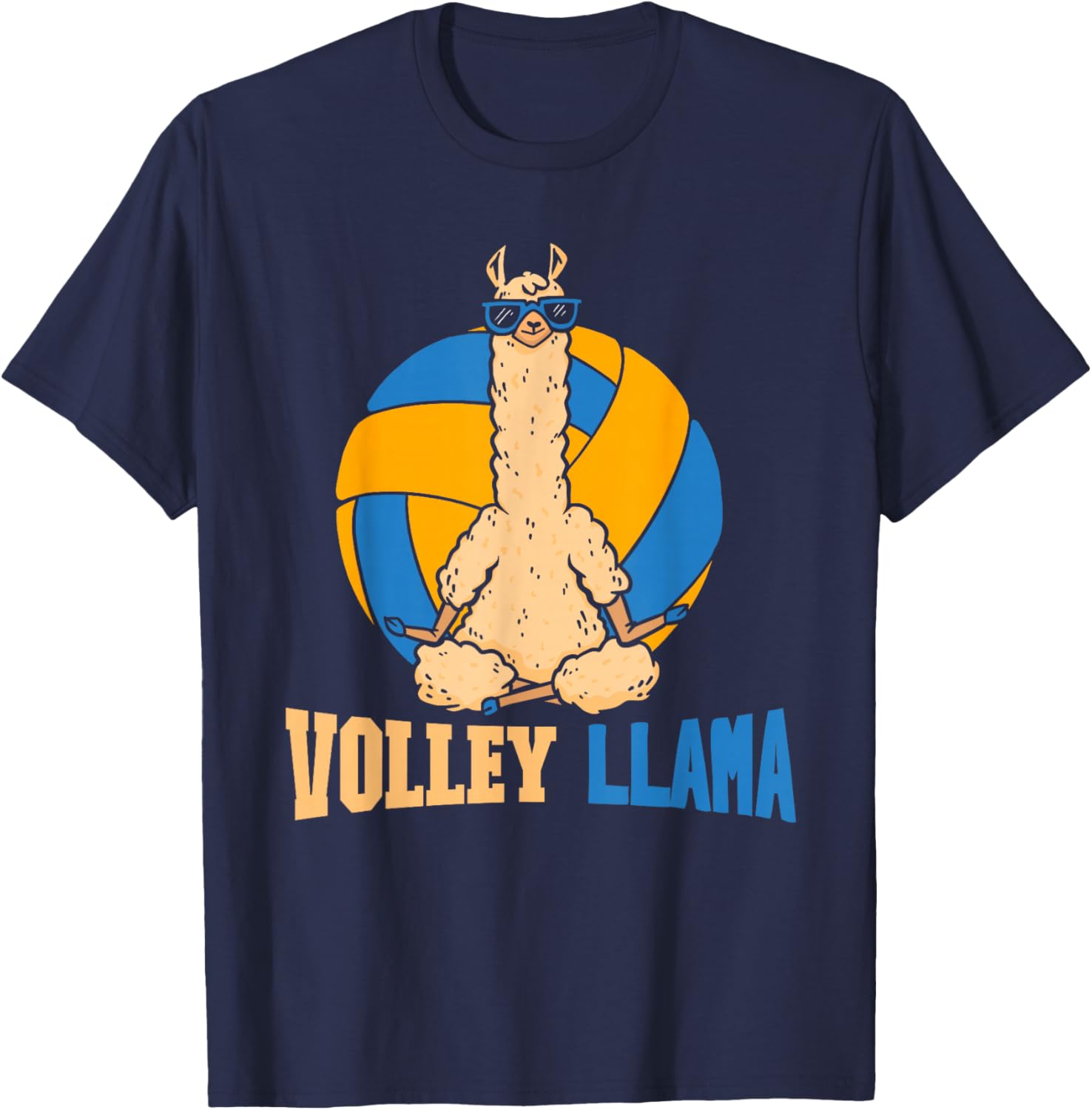 Volley Llama Vball - Beach Volleyball Llama T-Shirt - T-Shirt | Navy