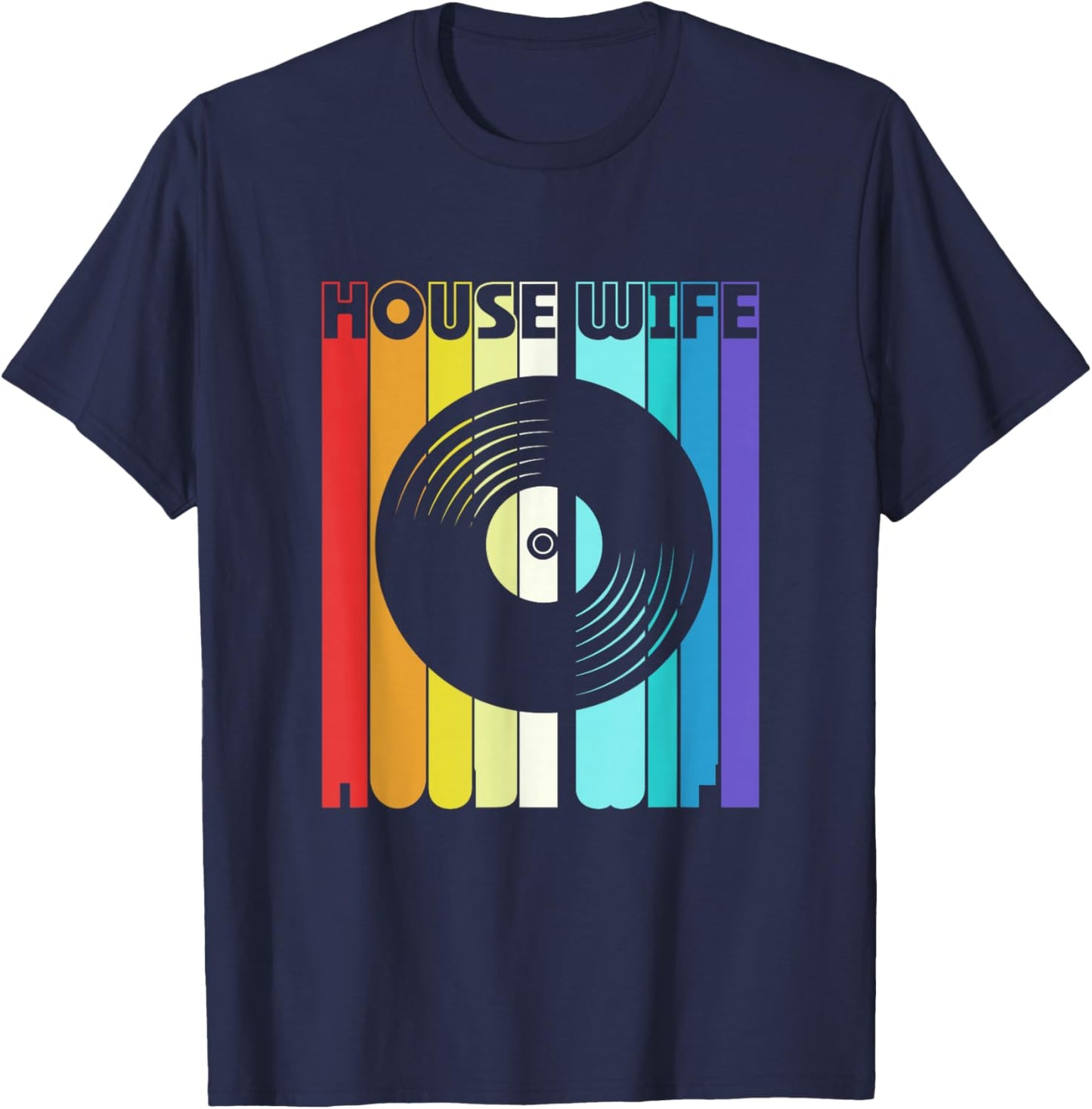 Retro Vintage House Wife Edm Dj House Music T-Shirt - T-Shirt | Navy