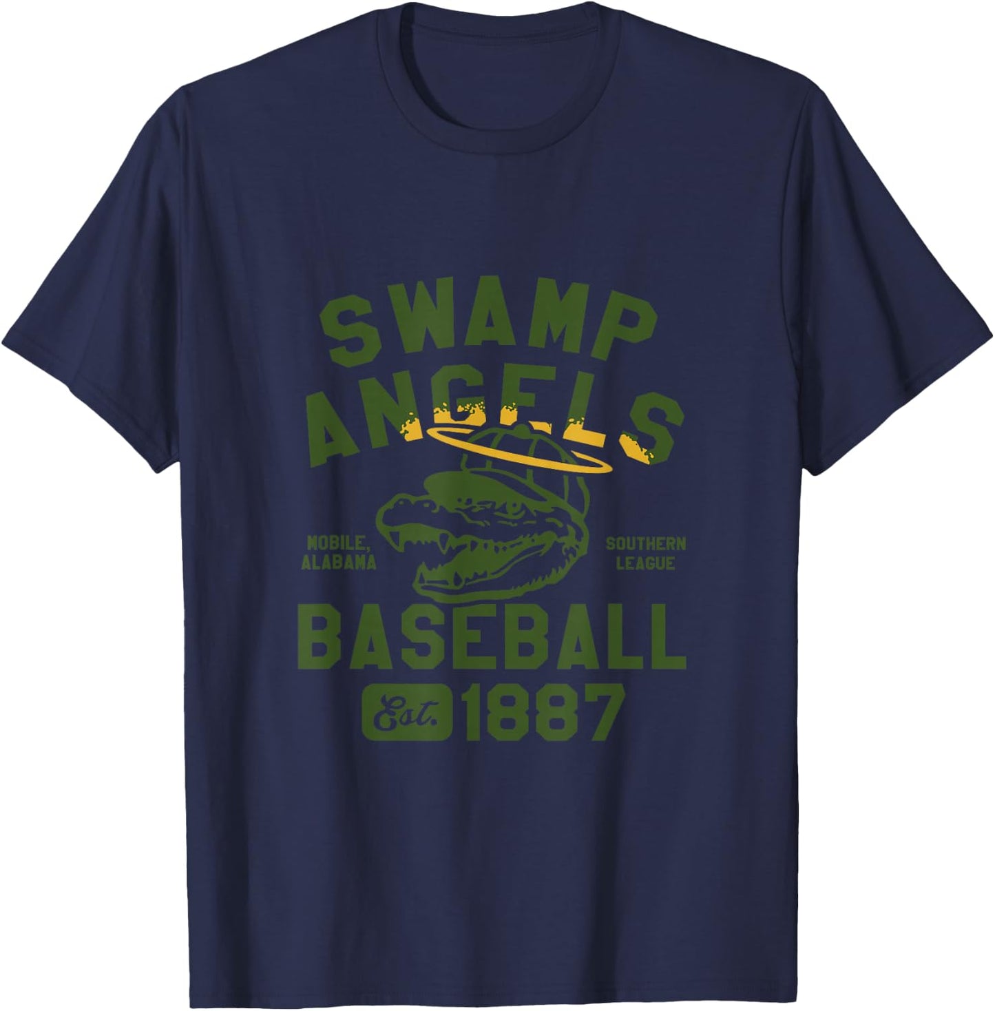 Mobile Swamp Angels Alabama Vintage Defunct Baseball T-Shirt - T-Shirt | Navy
