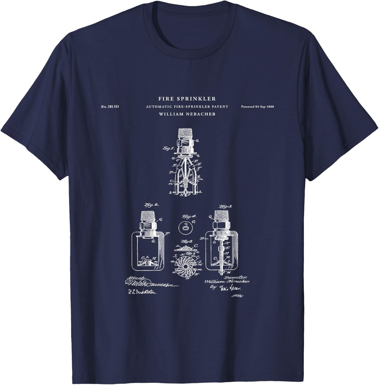 Fire Sprinkler Patent - City T-Shirt - T-Shirt | Navy