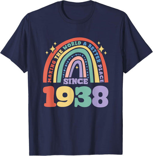 Making the world a better place since 1938, 1938 Birthday T-Shirt - T-Shirt | Navy