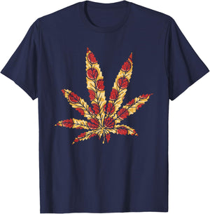 Pizza Weed Shirt Marijuana Leaf Foodie Cannabis Stoner Gift T-Shirt - T-Shirt | Navy