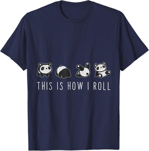Cute Panda - This is How I Roll T-Shirt - T-Shirt | Navy