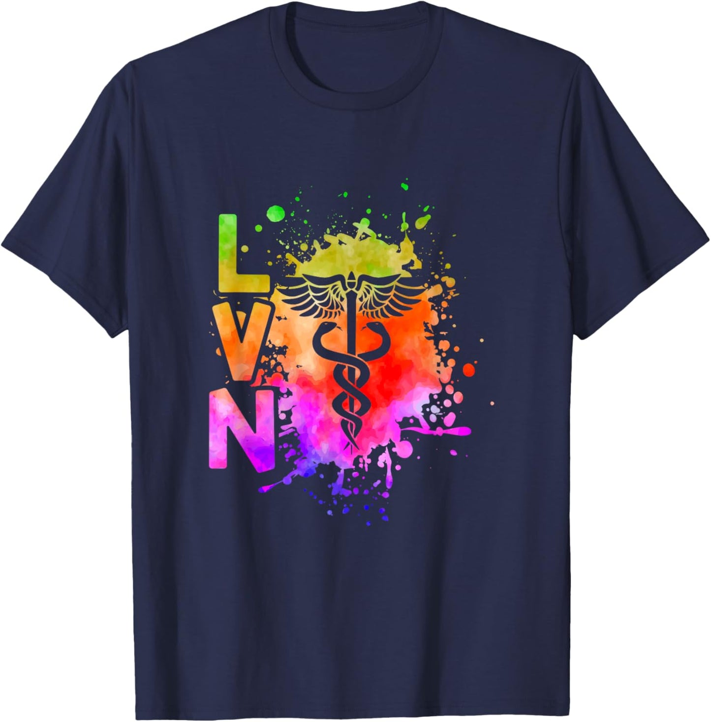 LVN Caduceus LVN Nurse Licensed Vocational Nurse T-Shirt - T-Shirt | Navy