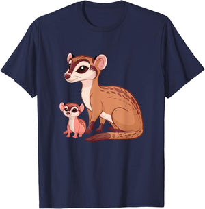Beautiful Mongoose Mom and Her Cute Baby Mothers Day T-Shirt - T-Shirt | Navy