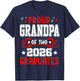 Proud Grandpa of Two 2026 Graduates Twins Graduation T-Shirt - T-Shirt | Navy