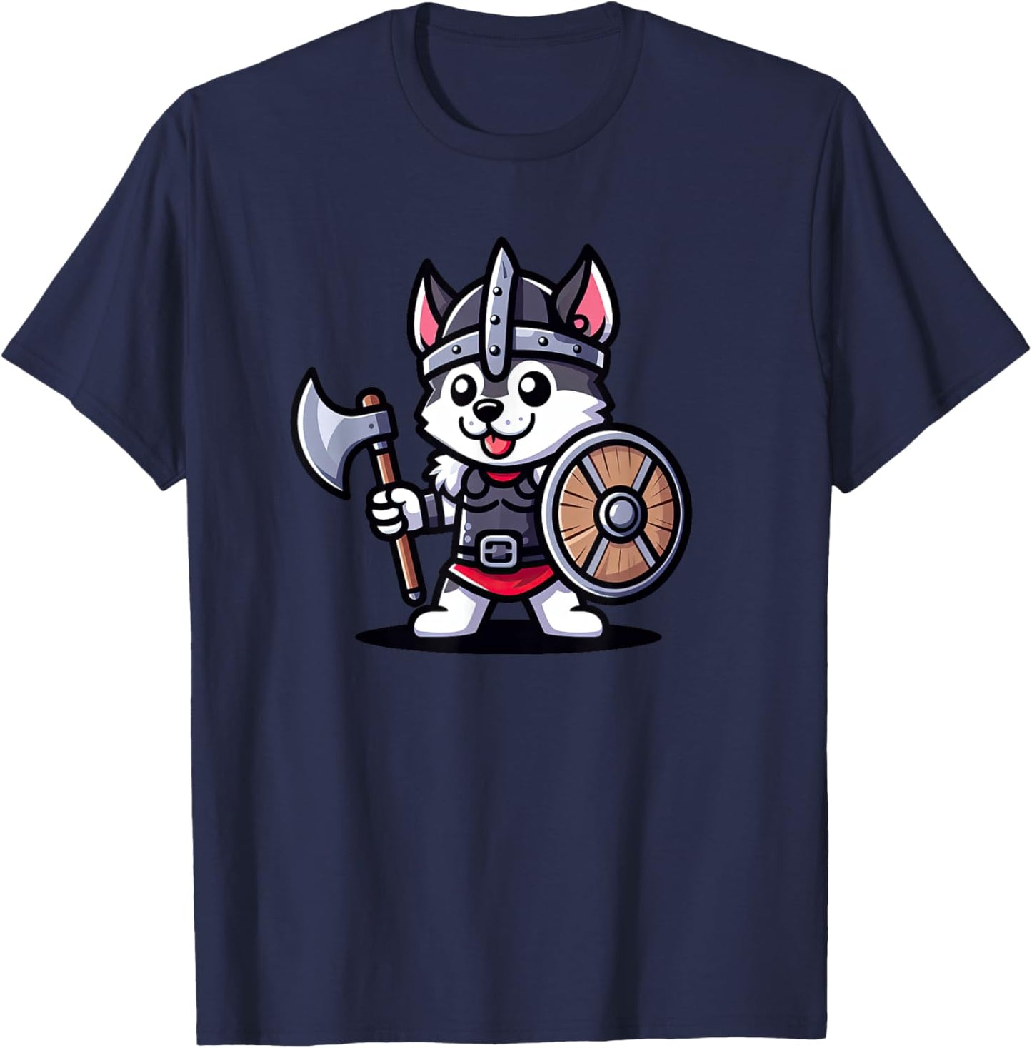 Husky Viking Funny Dog Medieval Women Kids T-Shirt - T-Shirt | Navy