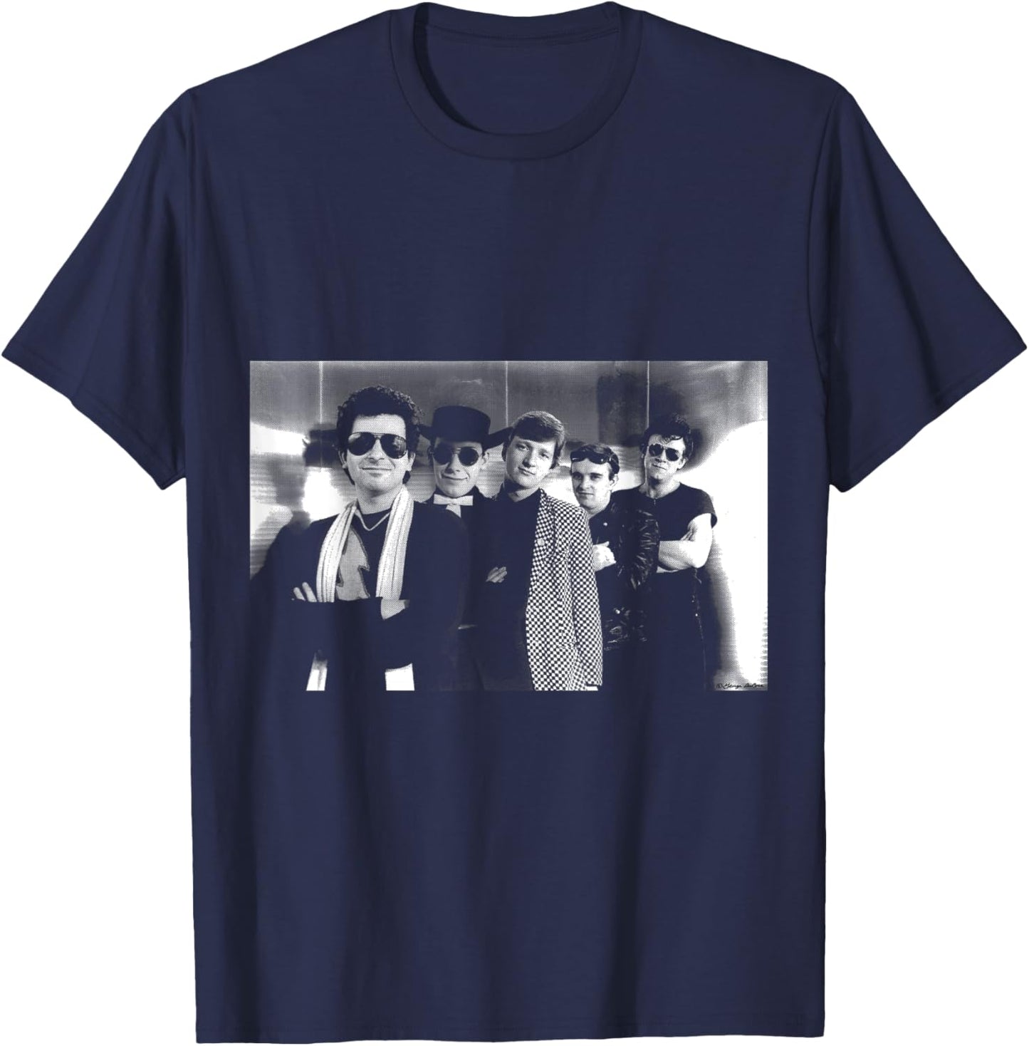 Squeeze Rock Band B&W Publicity Shot By George DuBose T-Shirt - T-Shirt | Navy