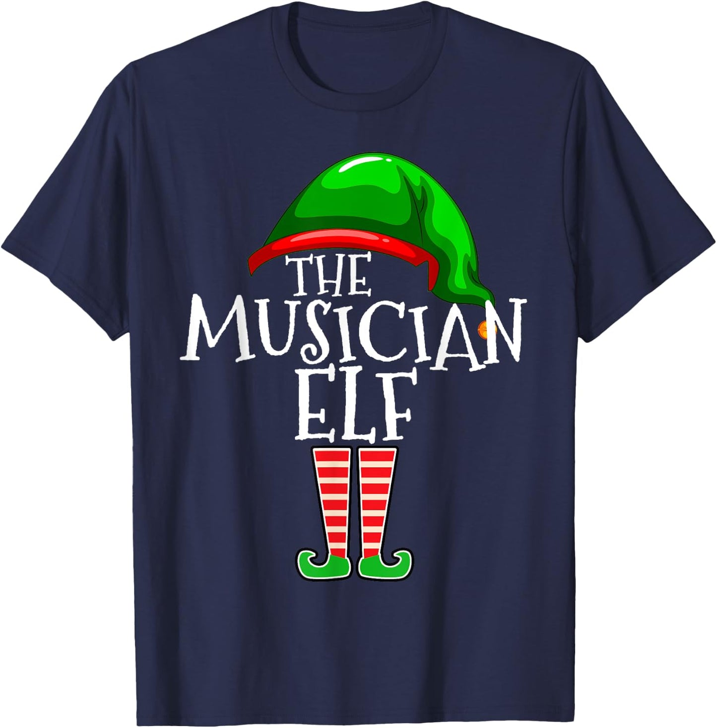 The Musician Elf Group Matching Family Christmas Gifts Music T-Shirt - T-Shirt | Navy