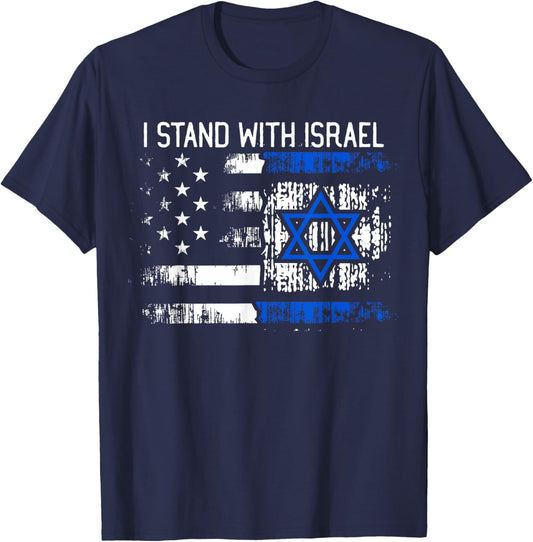 I Stand With Israel Jewish Support Group Matching T-Shirt - T-Shirt | Navy