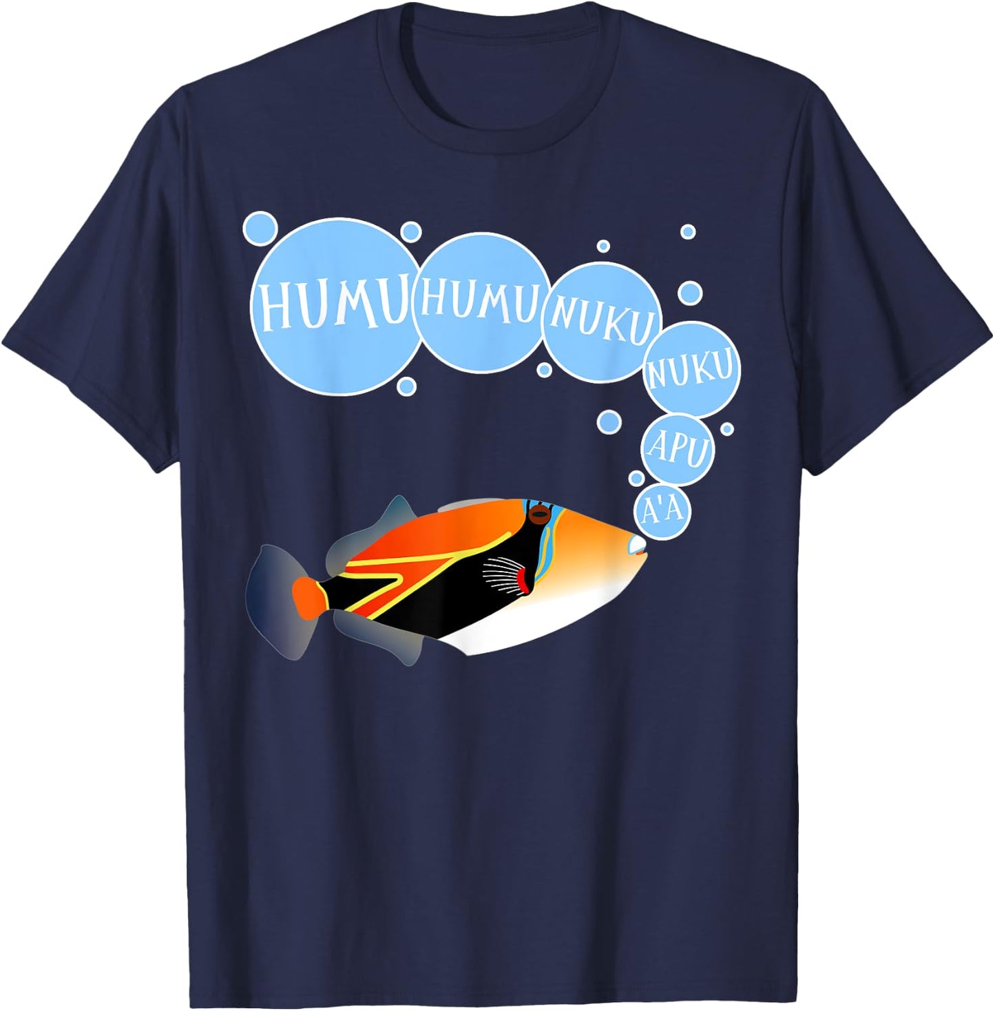 Humuhumunukunukuapua'a Funny Cute Design Hawaii State Fish T-Shirt - T-Shirt | Navy