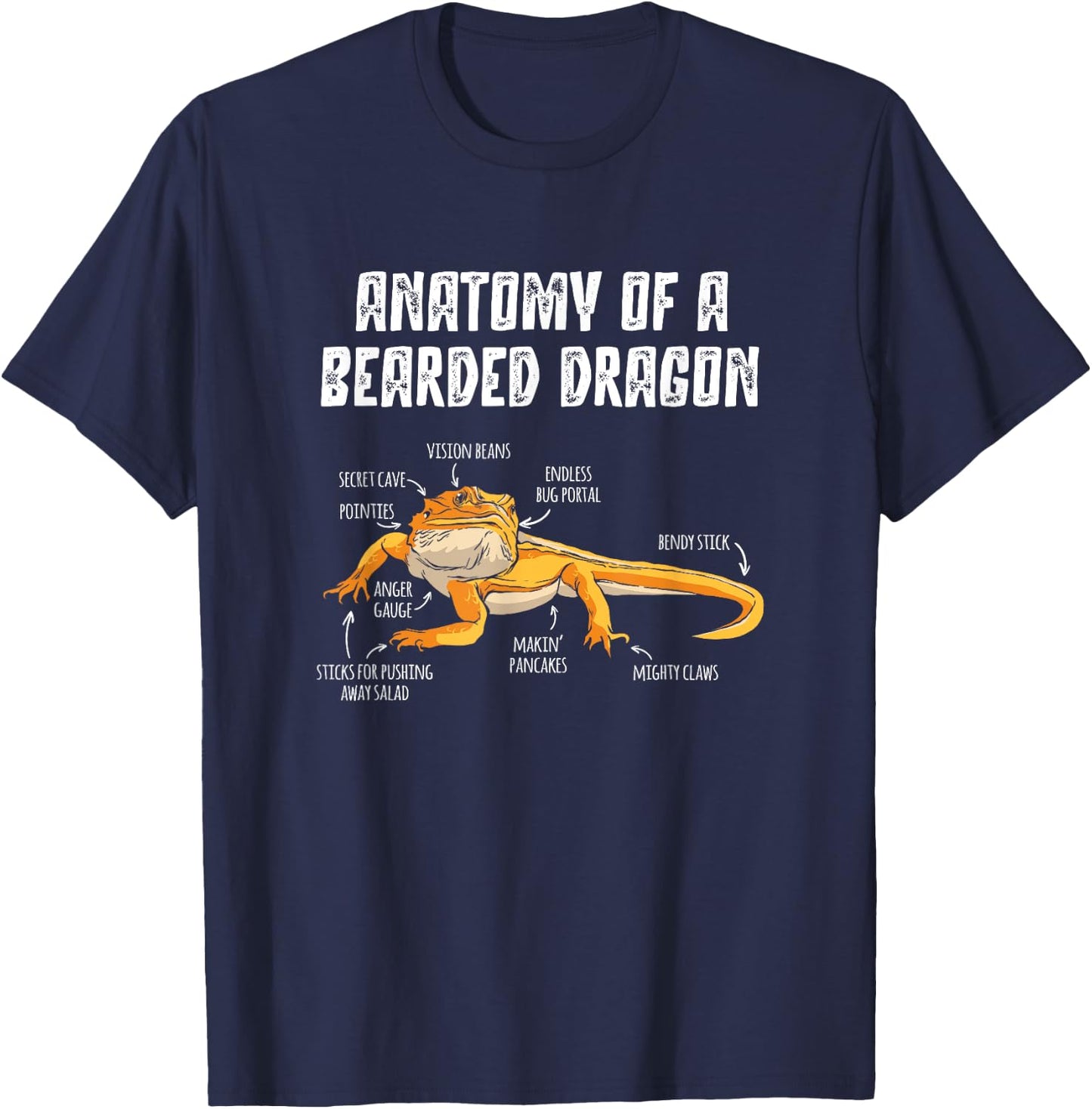 Anatomy Of A Bearded Dragon T-Shirt - T-Shirt | Navy