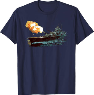 WW2 Warship Battleship Cruiser Marine Fleet T-Shirt - T-Shirt | Navy