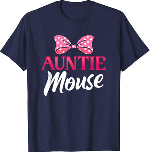 Cute Auntie Mouse | Niece Nephew | Aunt Women Small T-Shirt - T-Shirt | Navy