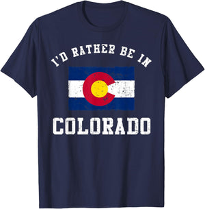 I'd Rather Be In Colorado T-Shirt - T-Shirt | Navy