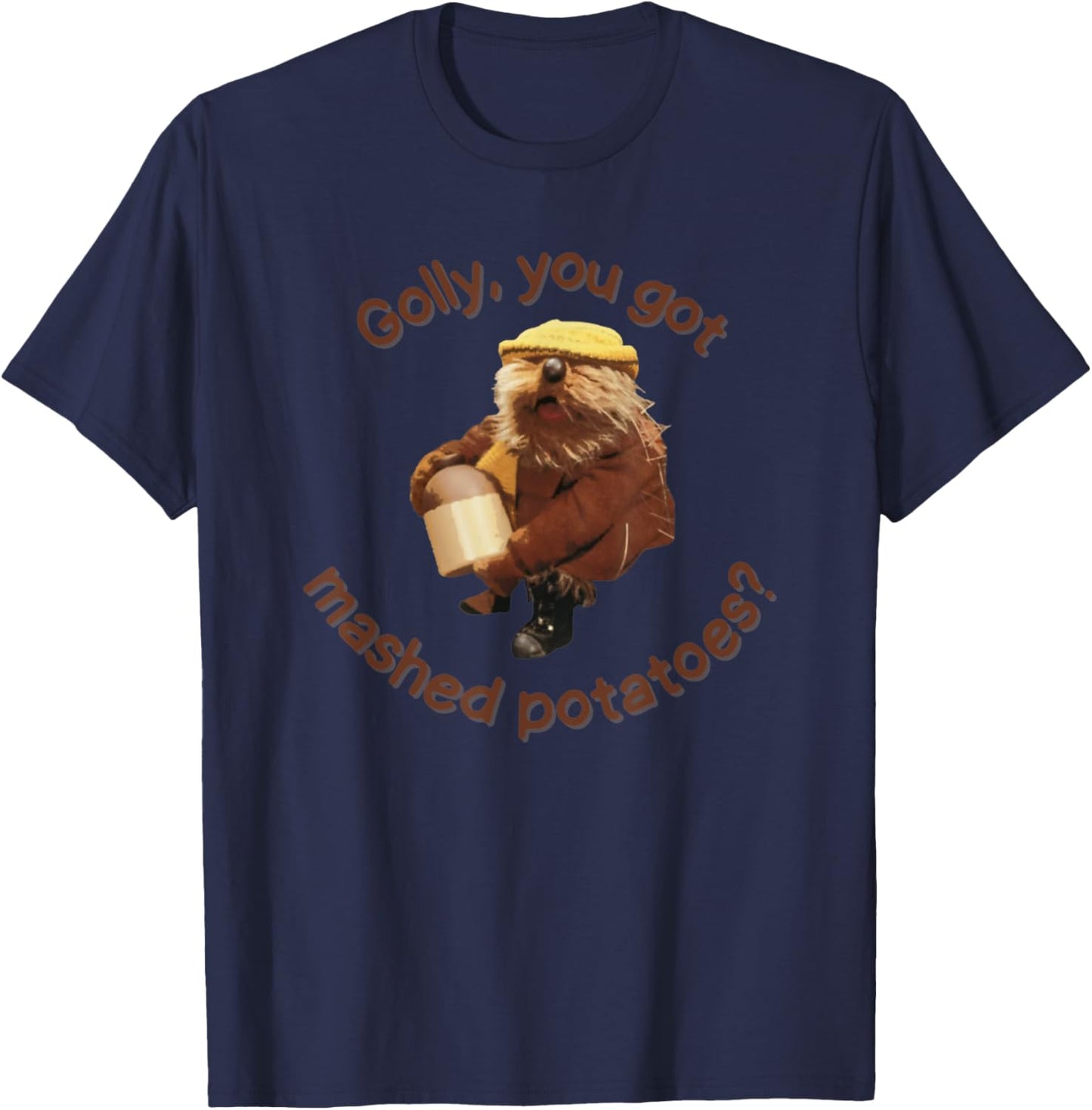 Golly, You Got Mashed Potatoes Cute EmmOtter T-Shirt - T-Shirt | Navy