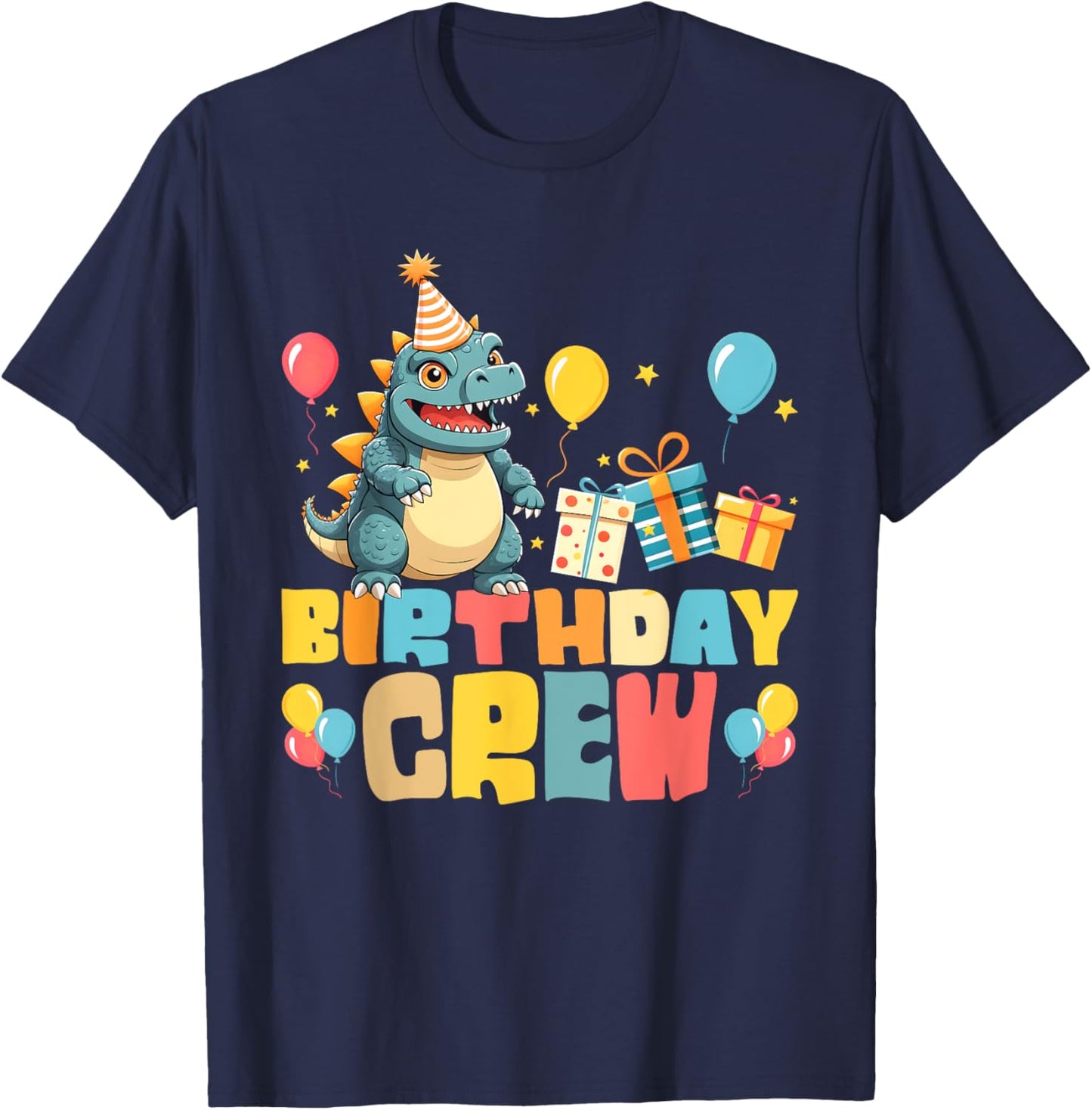 Birthday Crew Japanese Monster Kaiju Bday Party Boys Girls T-Shirt - T-Shirt | Navy