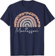 Montessori Teacher Leopard Rainbow Appreciation Teachers T-Shirt - T-Shirt | Navy