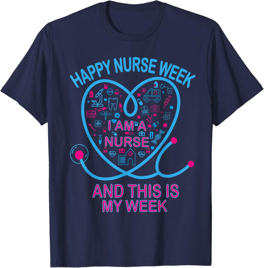Happy National Nurses Week 2026 - Nurse Appreciation Week T-Shirt - T-Shirt | Navy