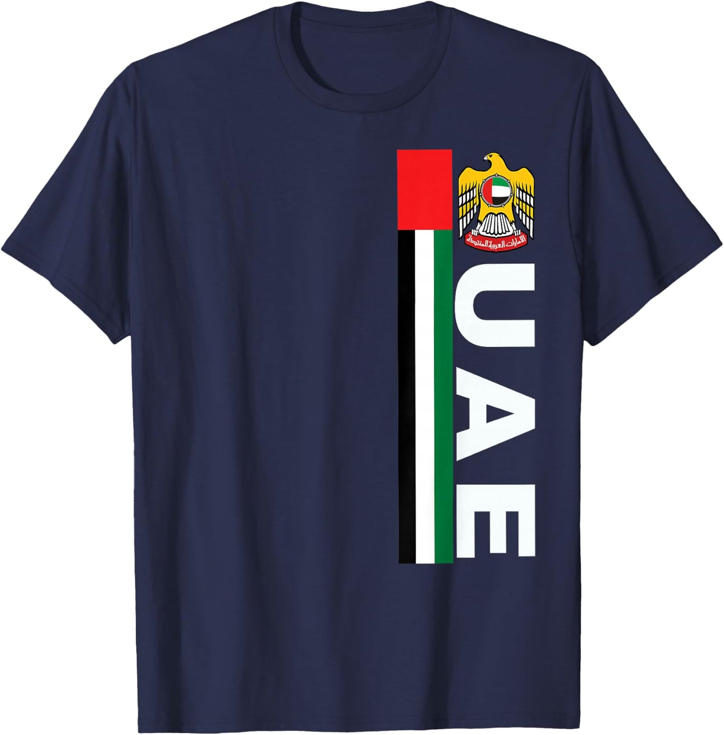 UAE Soccer Style United Arab Emirates Flag T-Shirt - T-Shirt | Navy