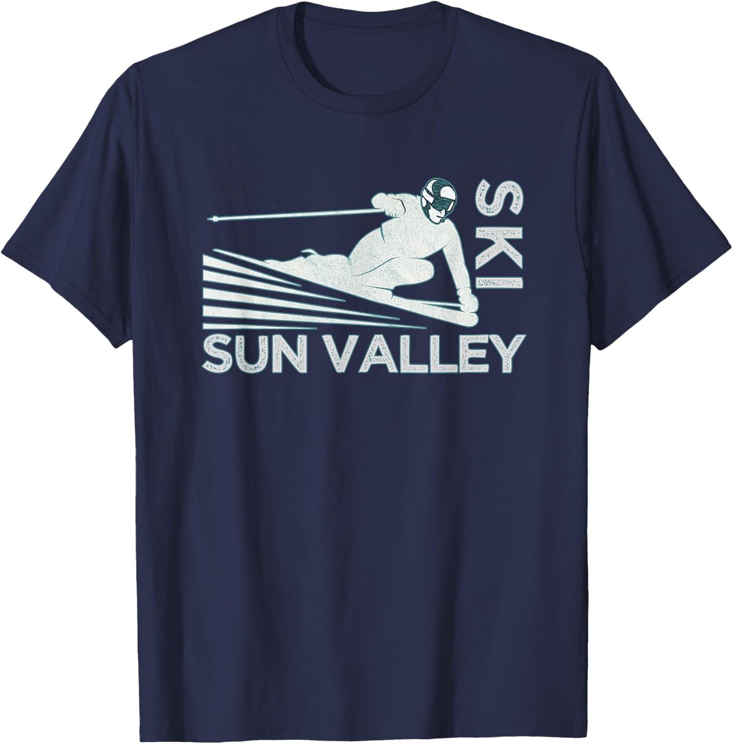 Ski Sun Valley Idaho - Vintage Snow Ski T-Shirt - T-Shirt | Navy