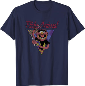 Disney The Muppets Party Animal Vintage Retro Music Poster T-Shirt - T-Shirt | Navy