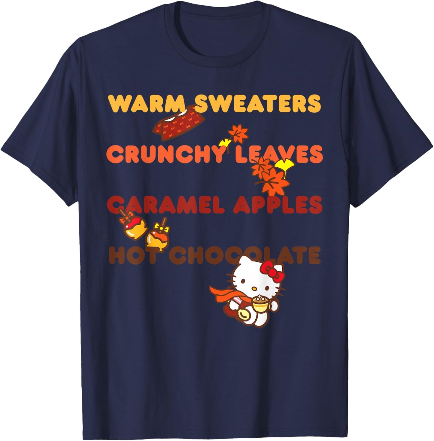 Hello Kitty Favorite Fall Things T-Shirt - T-Shirt | Navy