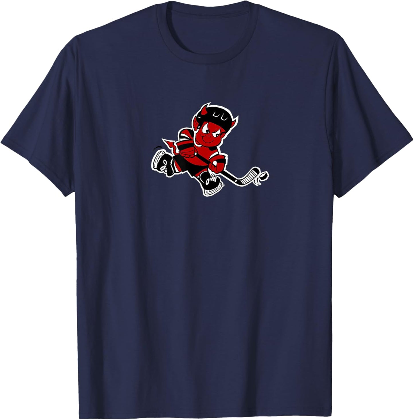 Cute Little Ice Devils Hockey Devil Player Logo T-Shirt - T-Shirt | Navy