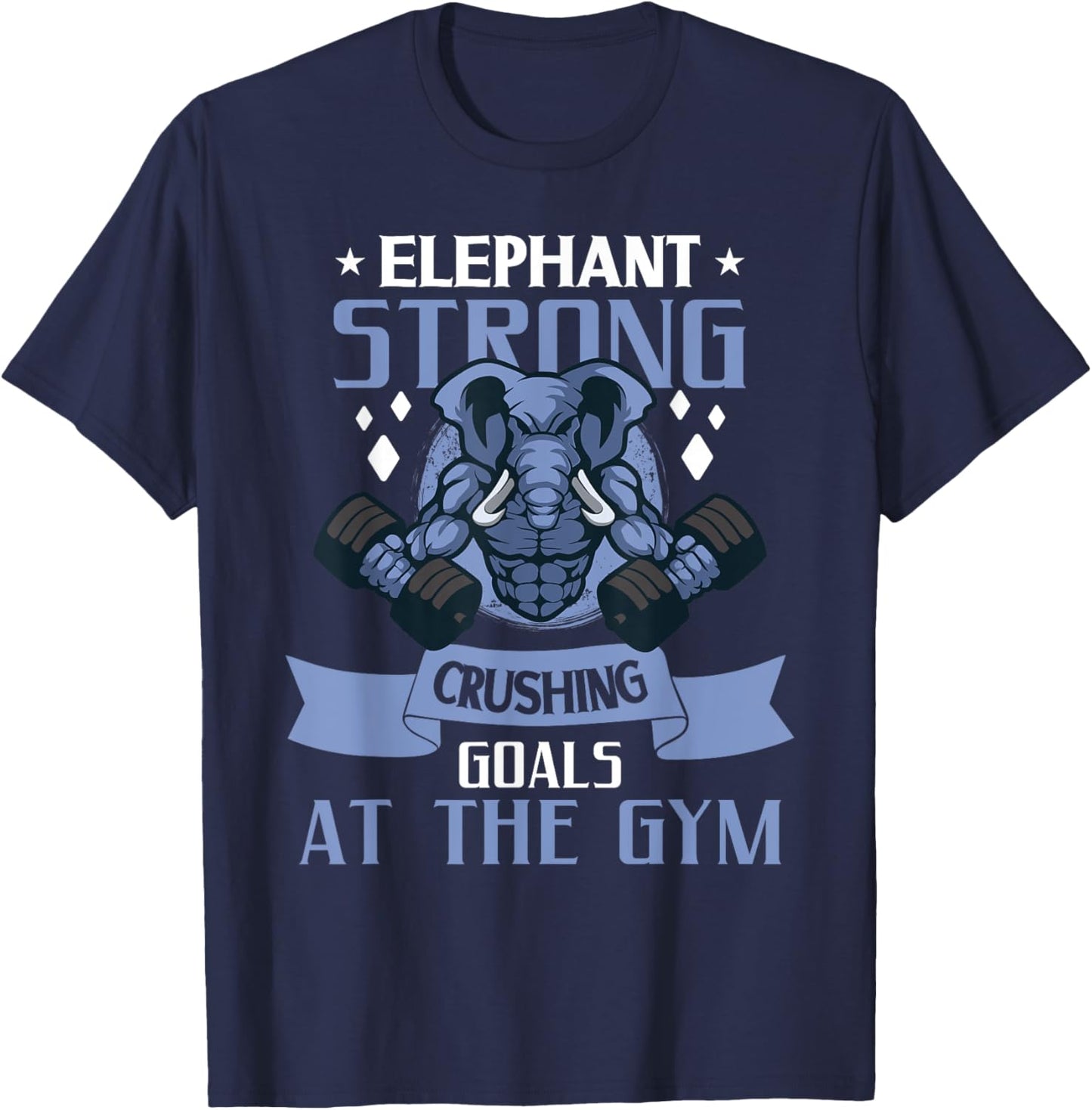 Elephant Bodybuilding Powerlifting Weightlifting Fitness Gym T-Shirt - T-Shirt | Navy