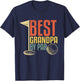 Best Grandpa By Par Retro Funny Golf Player Papa Fathers Day T-Shirt - T-Shirt | Navy