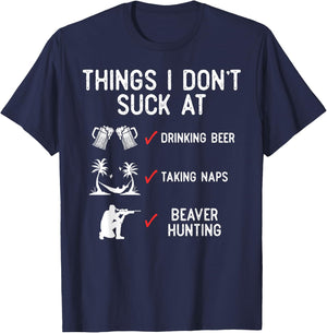 Beaver Hunting Season List Hunter T-Shirt - T-Shirt | Navy