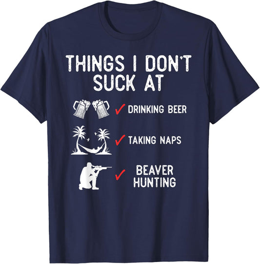 Beaver Hunting Season List Hunter T-Shirt - T-Shirt | Navy