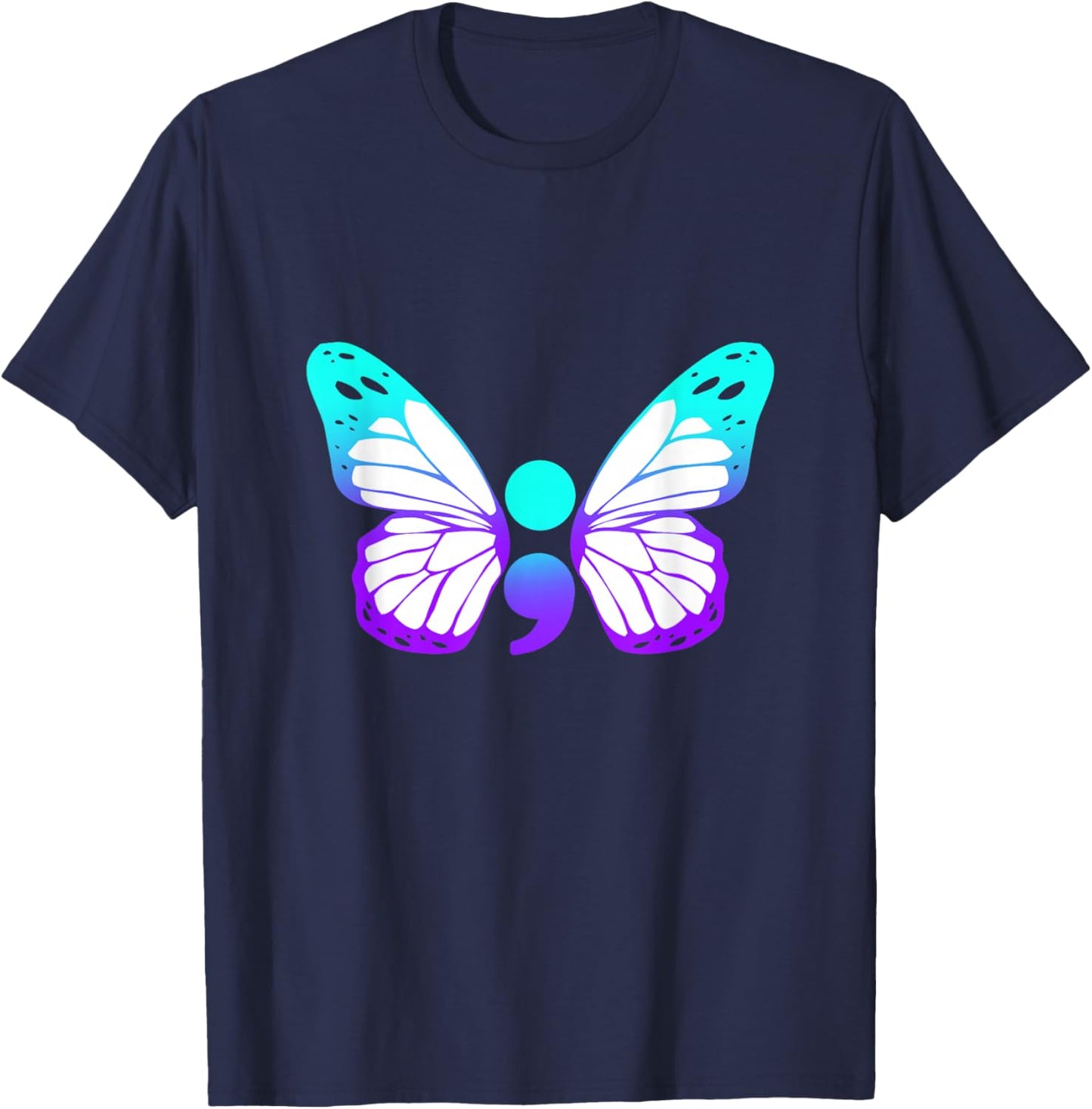Semicolon For Sentence That Could have Ended - Semi Colon T-Shirt - T-Shirt | Navy