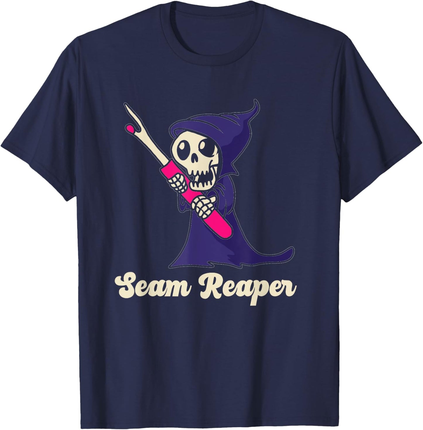 Seam Reaper Funny Seam Ripper Gift T-Shirt - T-Shirt | Navy