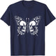 Spooky Halloween Skull Goth Graphic Butterfly Wing Aesthetic T-Shirt - T-Shirt | Navy