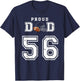Custom Proud Football Dad Number 56 Personalized T-Shirt - T-Shirt | Navy