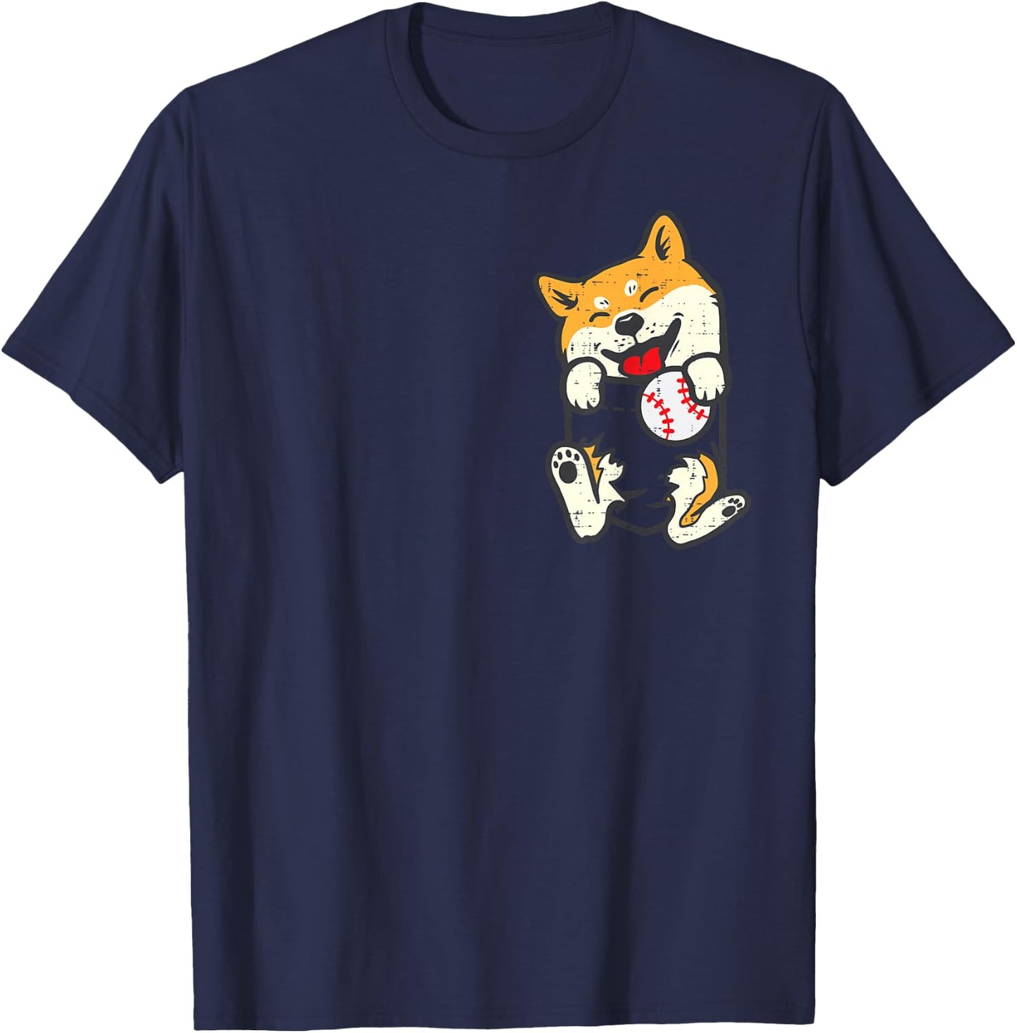 Pocket Shiba Inu Feet Baseball Japanese Dog Men Women Kids T-Shirt - T-Shirt | Navy