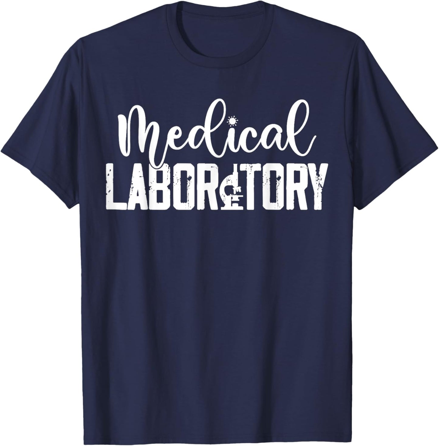 Microscope Microbiology Medical Laboratory Scientist T-Shirt - T-Shirt | Navy
