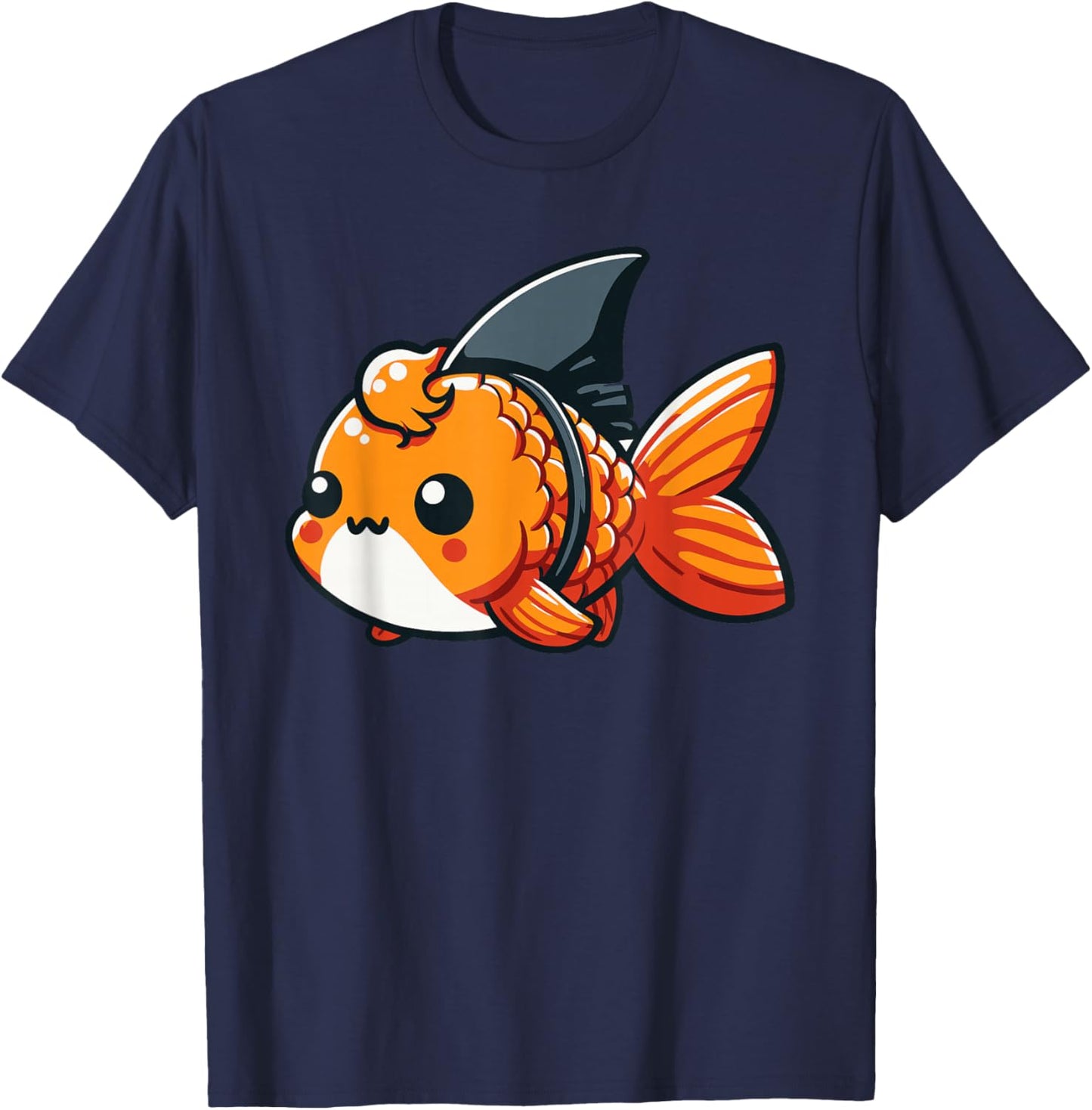 Goldfish With Shark Fin Funny Goldfish Lover T-Shirt - T-Shirt | Navy