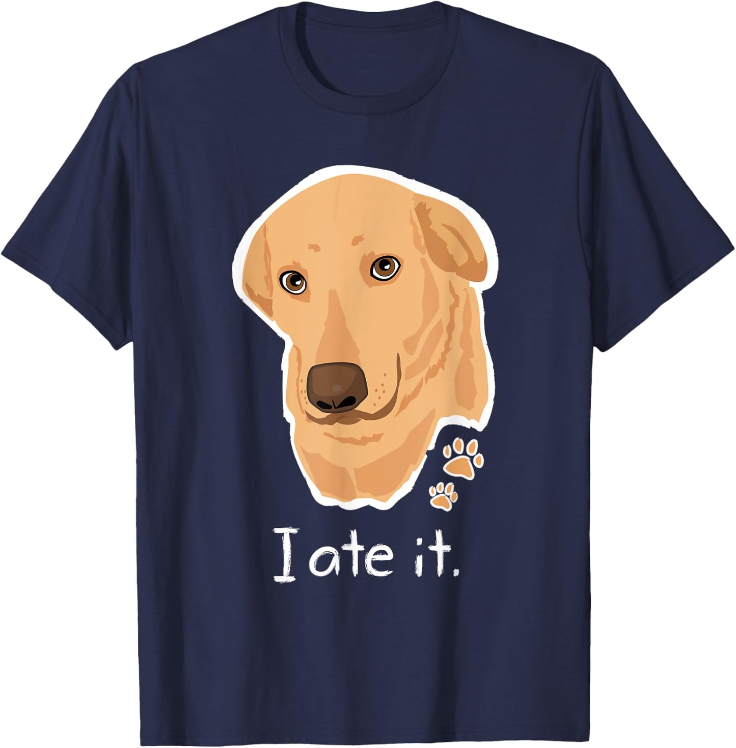 Cute Golden Yellow Lab T Shirt Gifts Labrador Face Dog Labby Men Women Girls Kids T-Shirt - T-Shirt | Navy