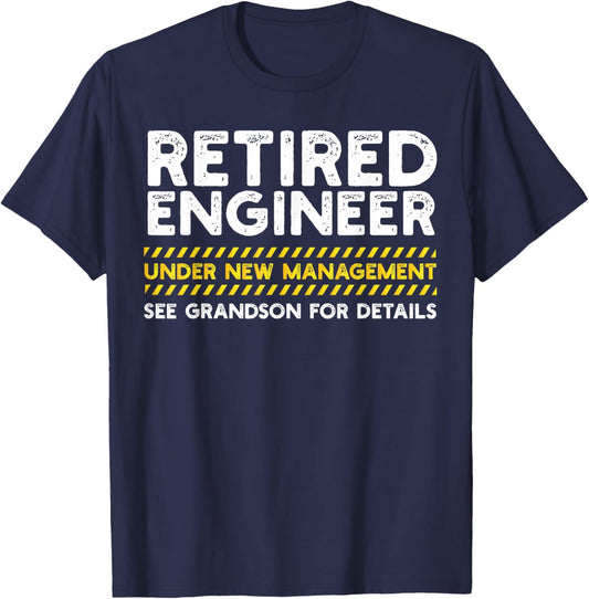 Funny Retired Engineer Full Time Grandpa Men T-Shirt - T-Shirt | Navy