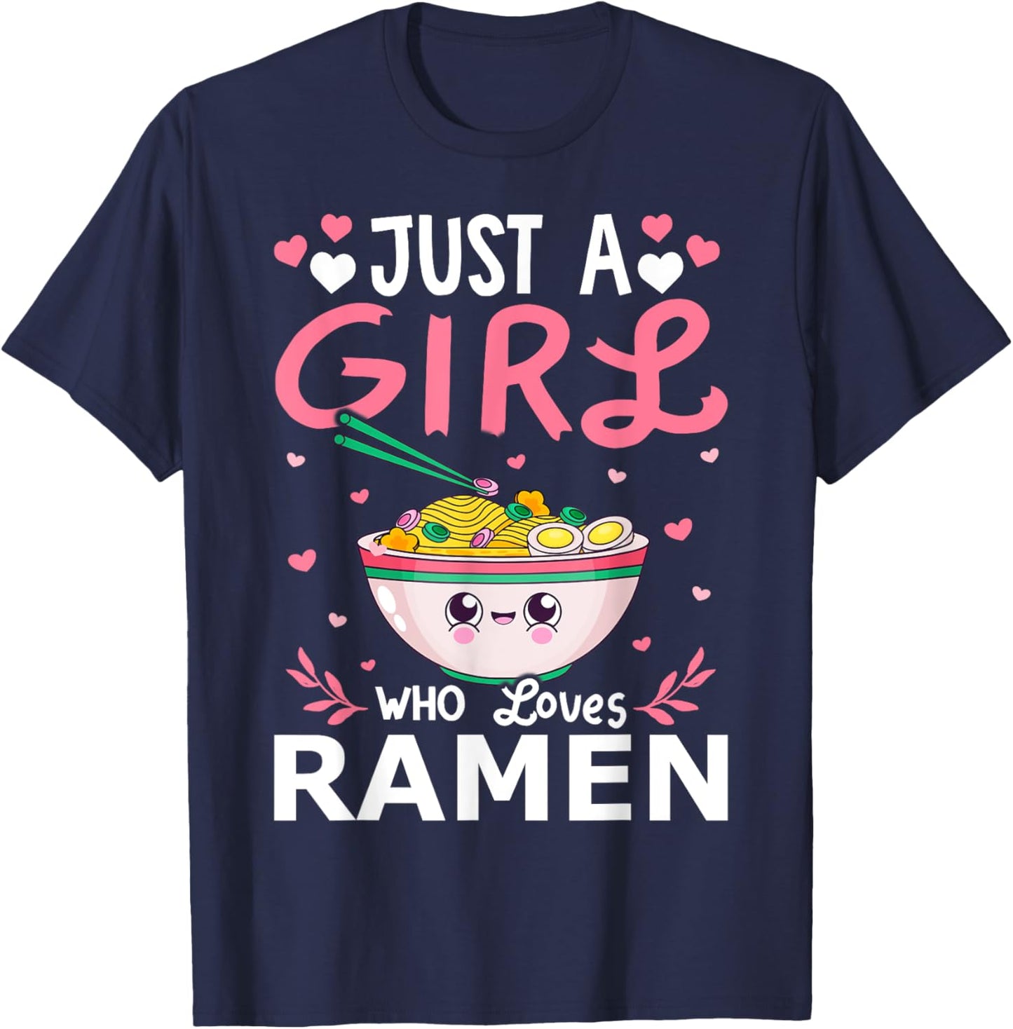 Just A Girl Who Loves Ramen Girls T-Shirt - T-Shirt | Navy