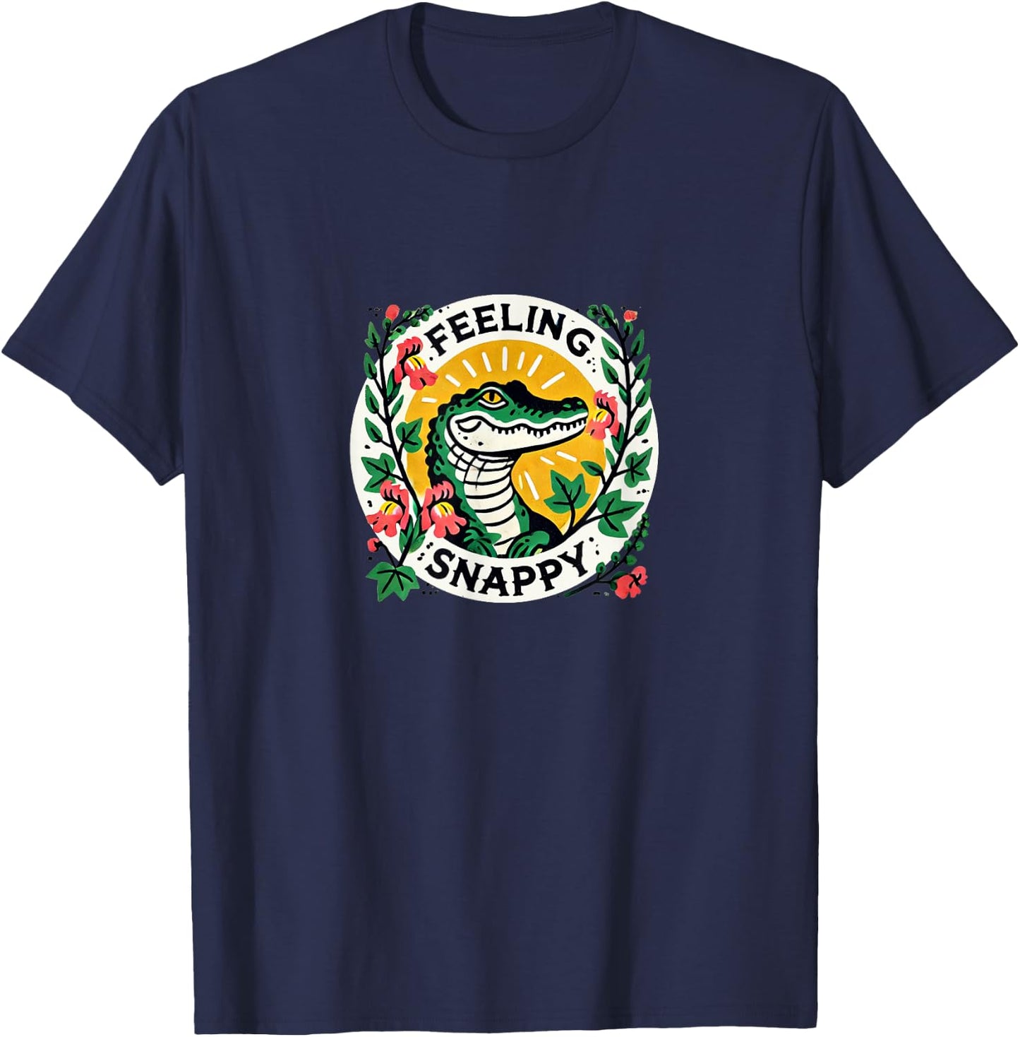 Feeling Snappy Alligator Art T-Shirt - T-Shirt | Navy