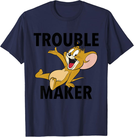 Kids Tom and Jerry Trouble Maker Portrait T-Shirt - T-Shirt | Navy