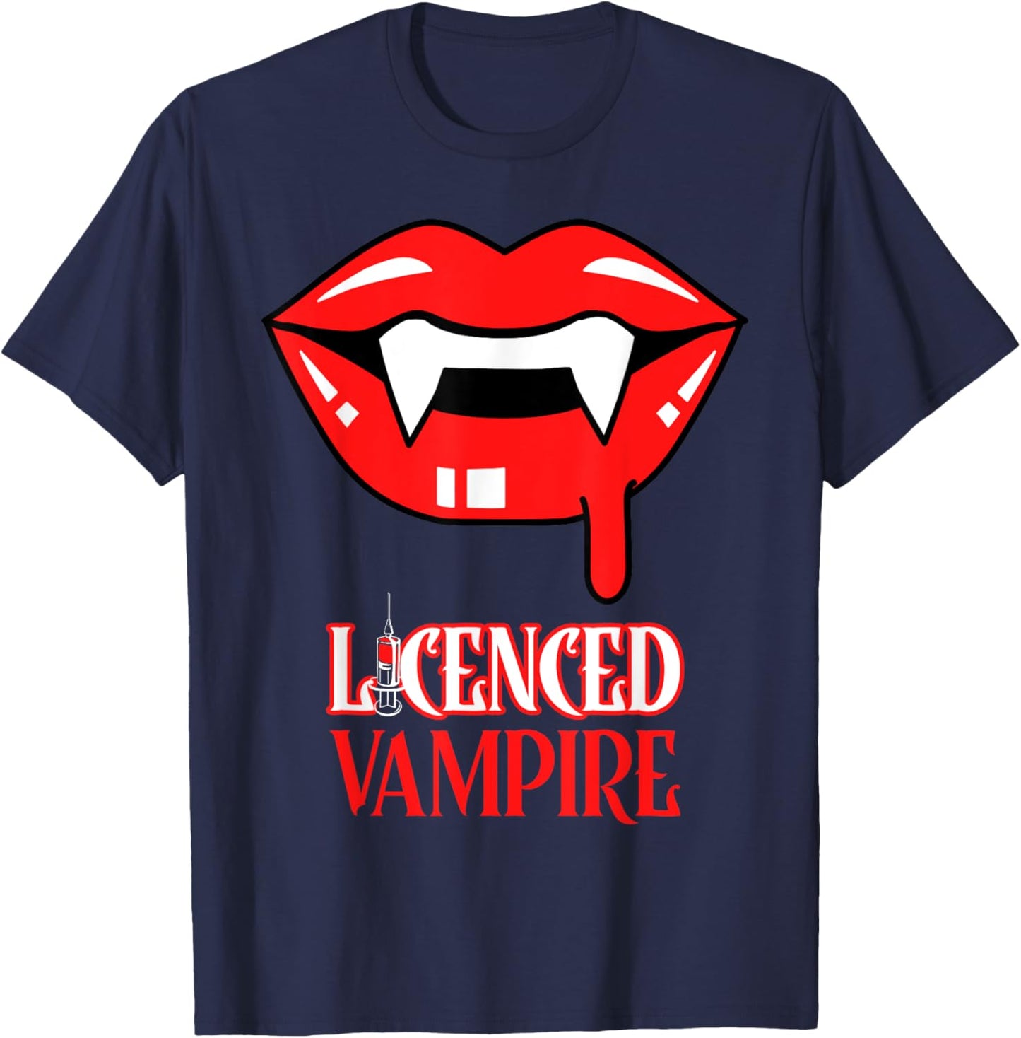 Phlebotomy Specialist Drawing Blood Expert Licensed Vampire T-Shirt - T-Shirt | Navy