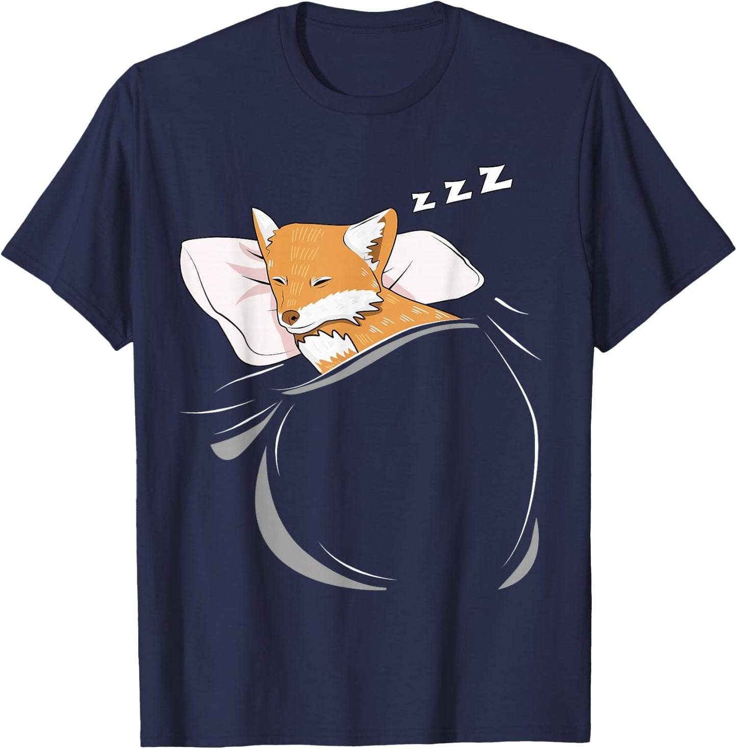 Fox Sleeping Animal Pajamas Nap PJs Outfit Gift Fox T-Shirt - T-Shirt | Navy