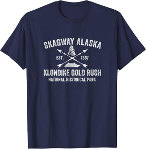 Skagway Alaska USA Historical Park Cruise Vacation Souvenir T-Shirt - T-Shirt | Navy