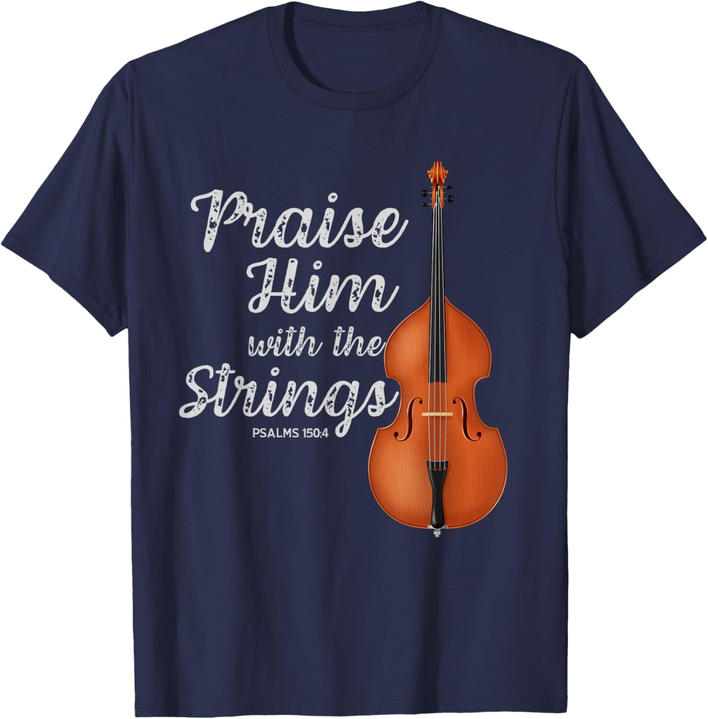 Christian, Double Bass, Upright Bass, Instrument T-Shirt - T-Shirt | Navy