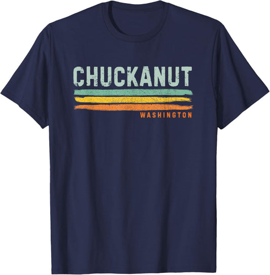 Vintage Stripes Chuckanut WA T-Shirt - T-Shirt | Navy