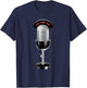 On The Air With Radio Host And Podcasting Microphone T-Shirt - T-Shirt | Navy